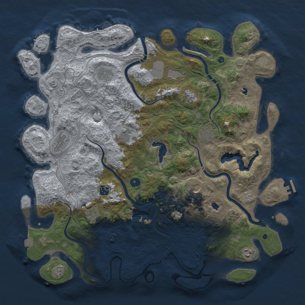 Rust Map: Procedural Map, Size: 4750, Seed: 254200504, 16 Monuments
