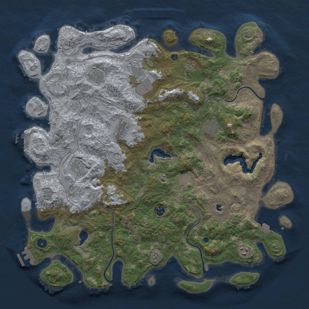 Rust Map: Procedural Map, Size: 4750, Seed: 254200504, 16 Monuments