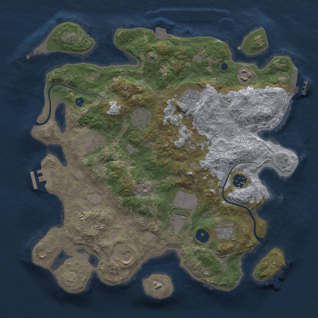 Rust Map: Procedural Map, Size: 3600, Seed: 49994, 15 Monuments