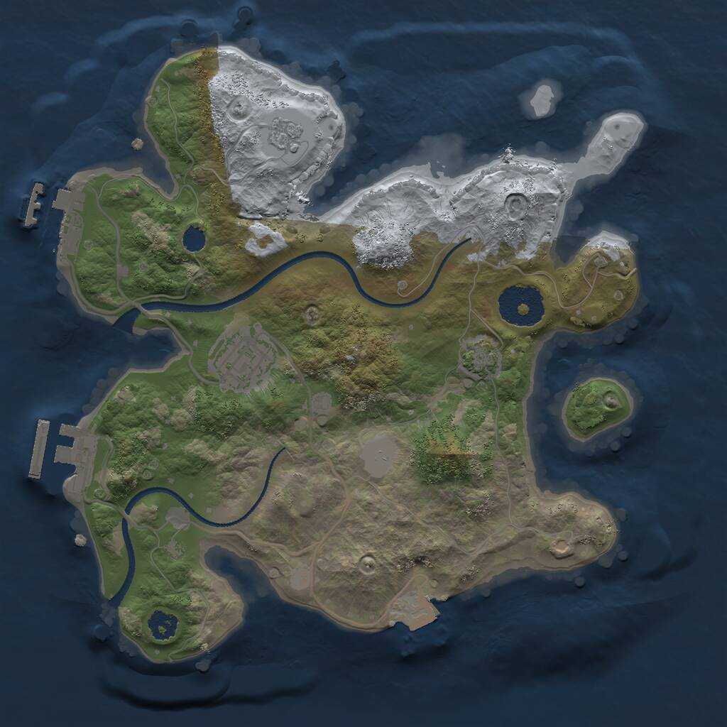 Rust Map: Procedural Map, Size: 2500, Seed: 191556386, 6 Monuments