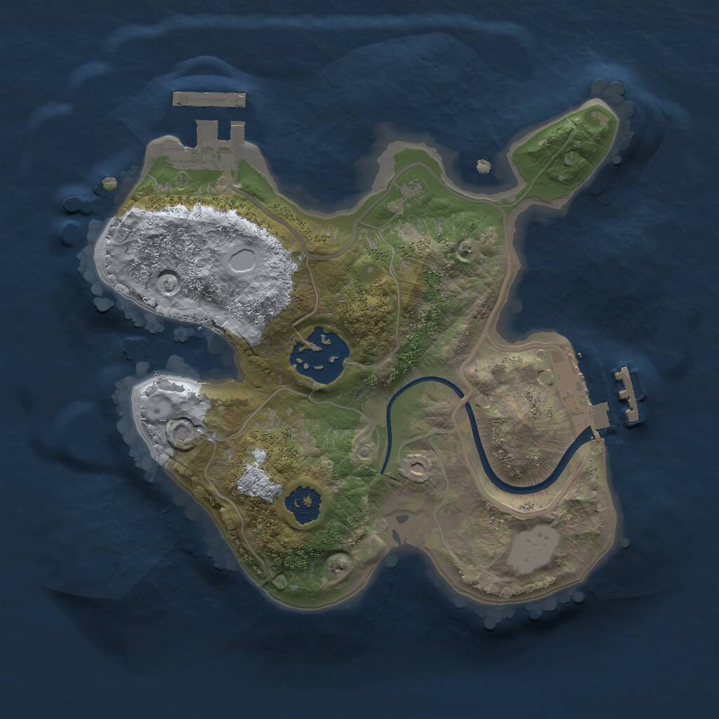 Rust Map: Procedural Map, Size: 2000, Seed: 1072723321, 4 Monuments