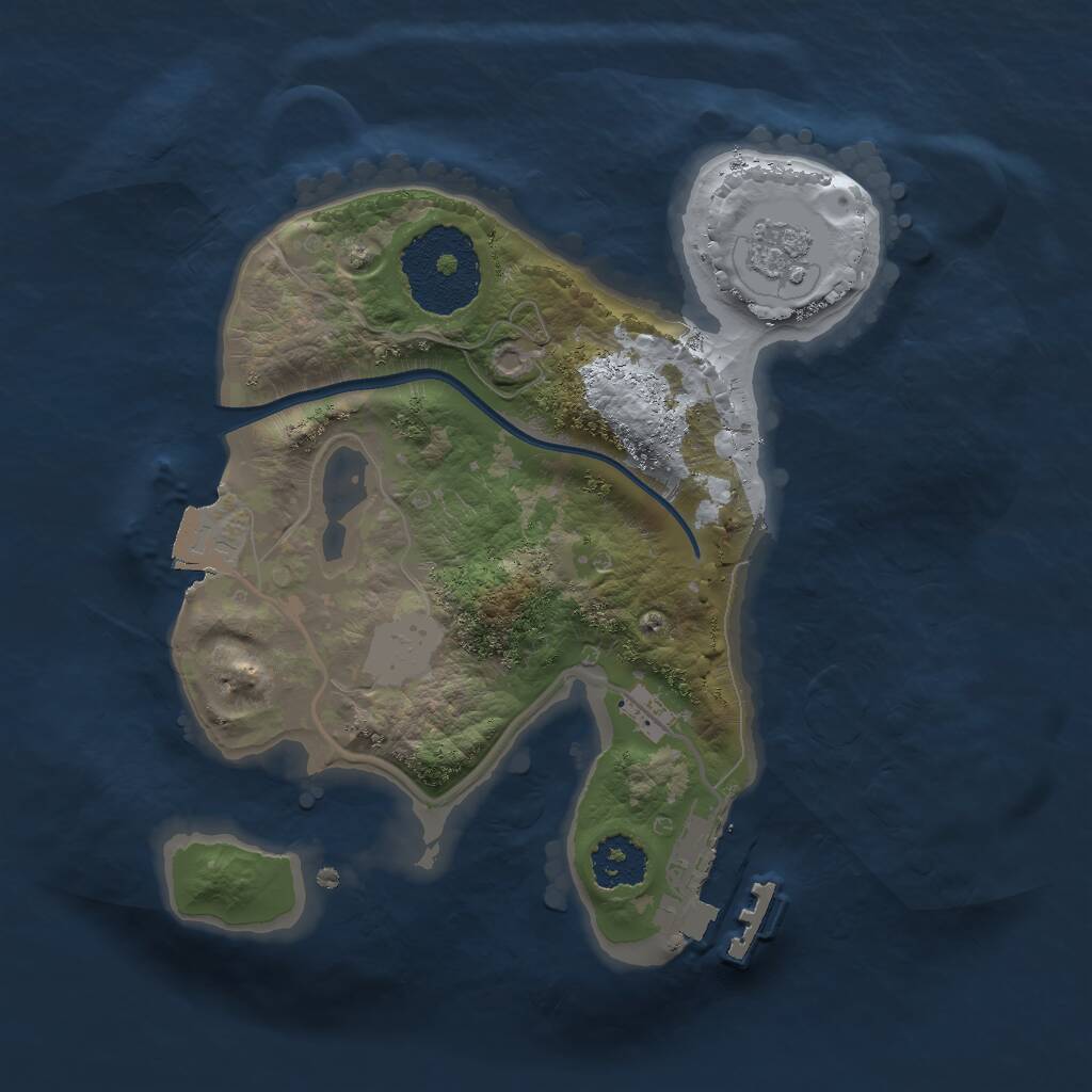 Rust Map: Procedural Map, Size: 2000, Seed: 45678, 3 Monuments