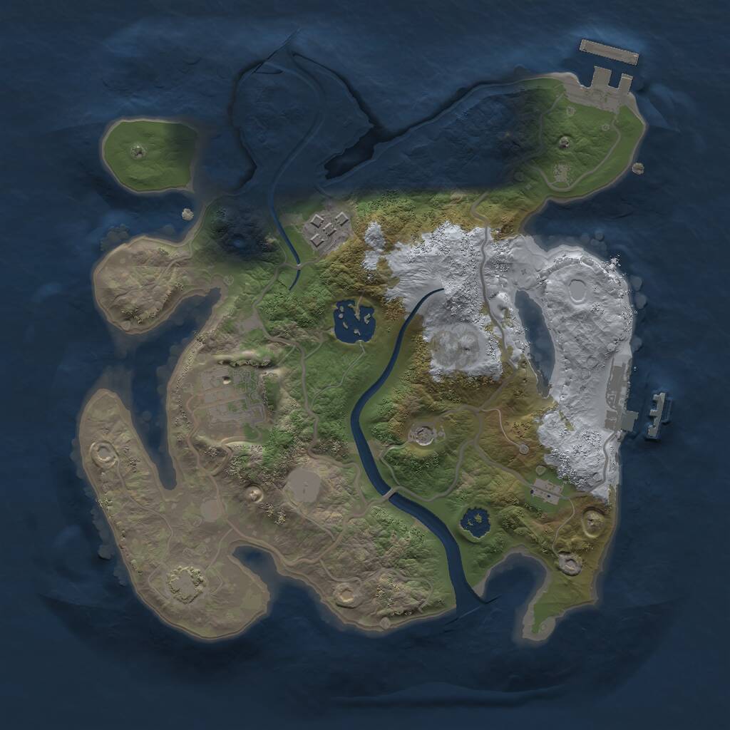 Rust Map: Procedural Map, Size: 2500, Seed: 965823135, 8 Monuments