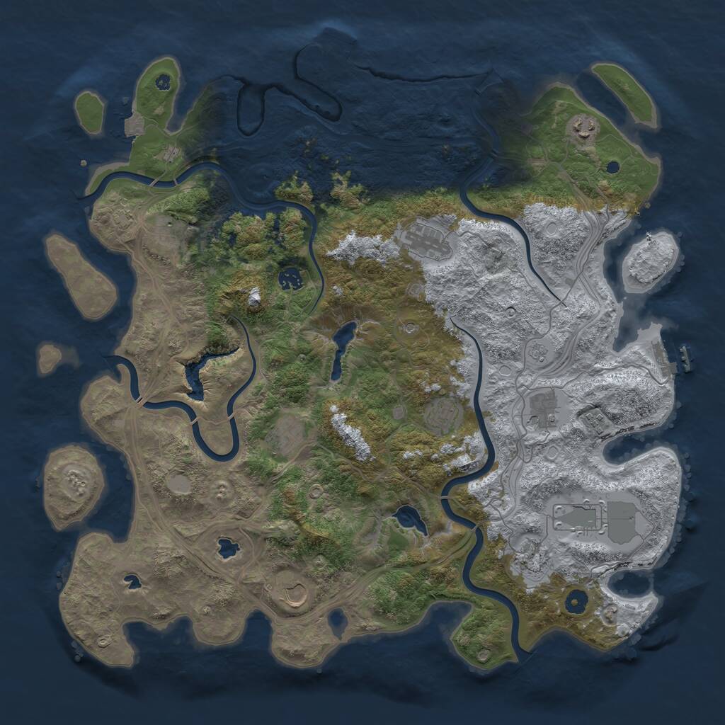 Rust Map: Procedural Map, Size: 4600, Seed: 1516941, 17 Monuments