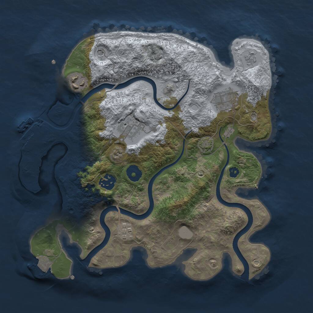 Rust Map: Procedural Map, Size: 3000, Seed: 6590, 10 Monuments