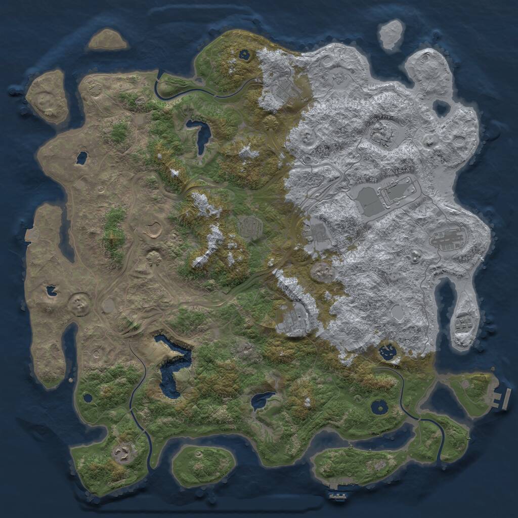 Rust Map: Procedural Map, Size: 4800, Seed: 1817265804, 17 Monuments