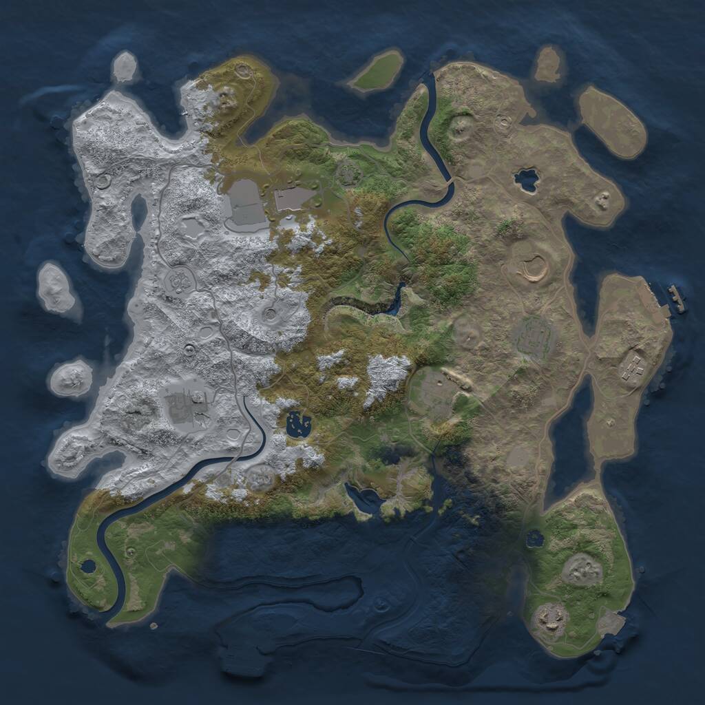 Rust Map: Procedural Map, Size: 4000, Seed: 32319, 14 Monuments