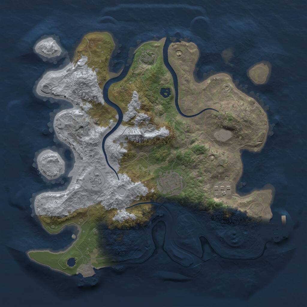 Rust Map: Procedural Map, Size: 2850, Seed: 1008455248, 7 Monuments