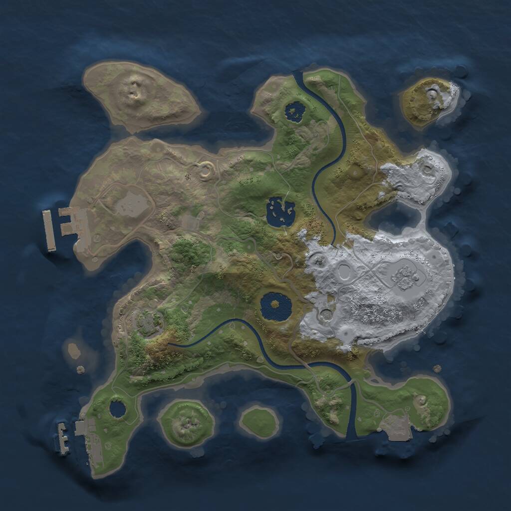 Rust Map: Procedural Map, Size: 2500, Seed: 1345243, 7 Monuments