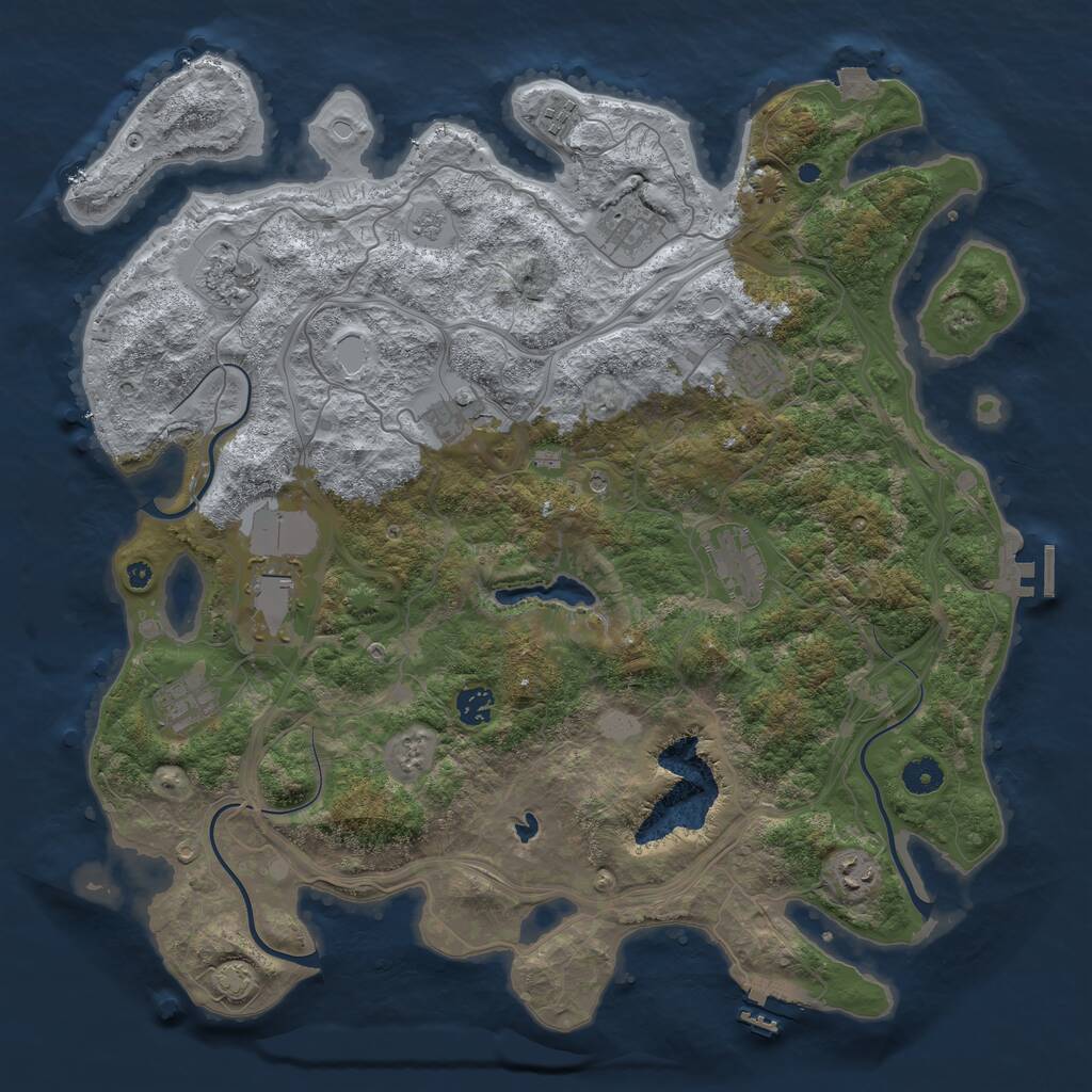 Rust Map: Procedural Map, Size: 4250, Seed: 864886063, 16 Monuments