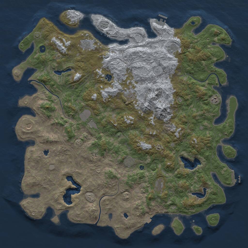 Rust Map: Procedural Map, Size: 5500, Seed: 50032, 17 Monuments