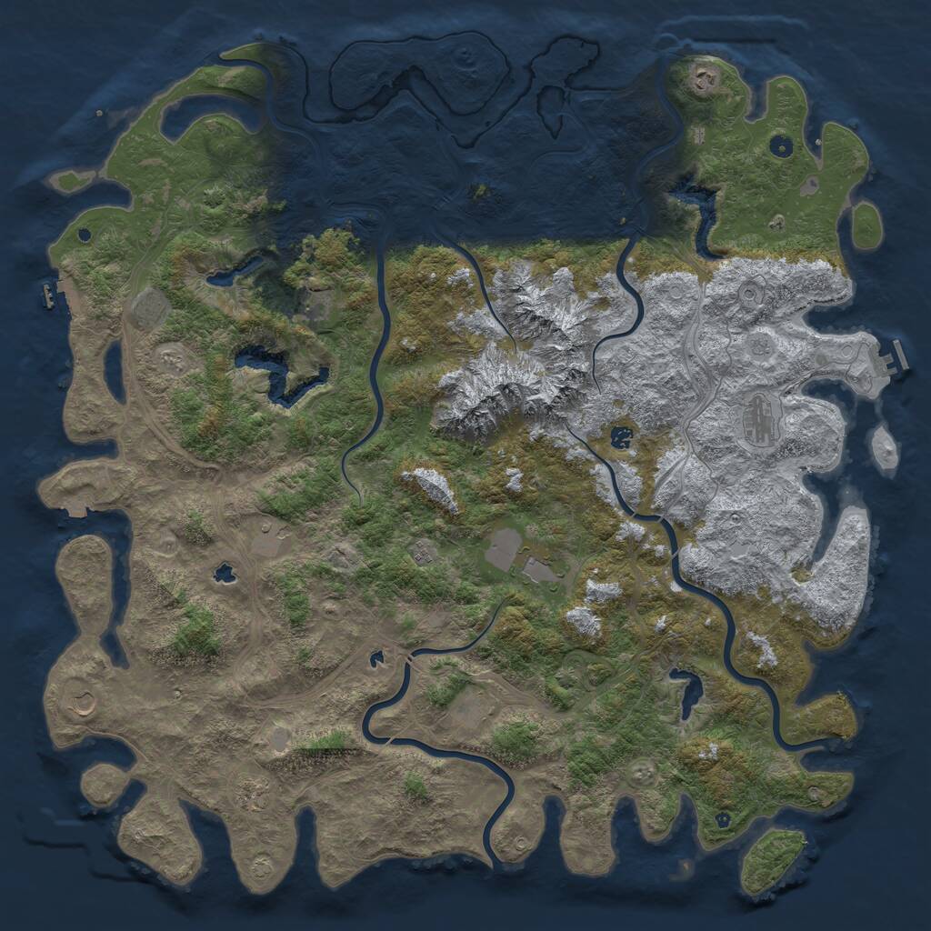 Rust Map: Procedural Map, Size: 6000, Seed: 56892104, 17 Monuments