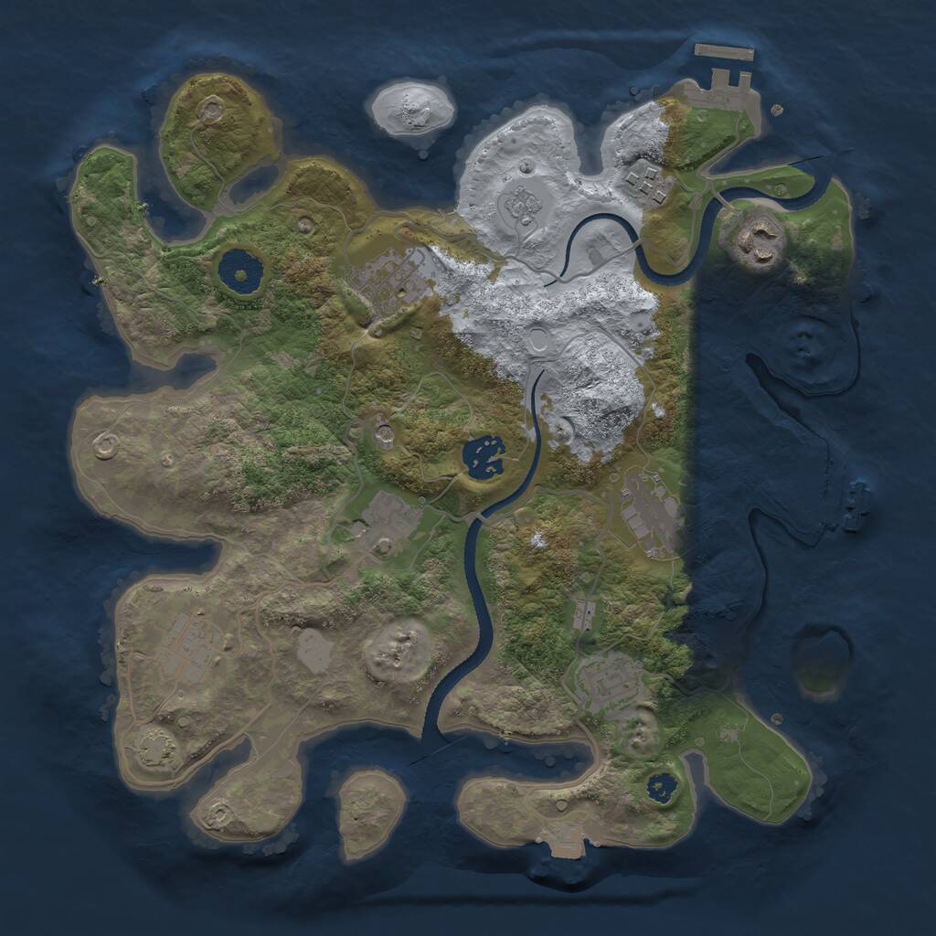 Rust Map: Procedural Map, Size: 3200, Seed: 787715564, 14 Monuments