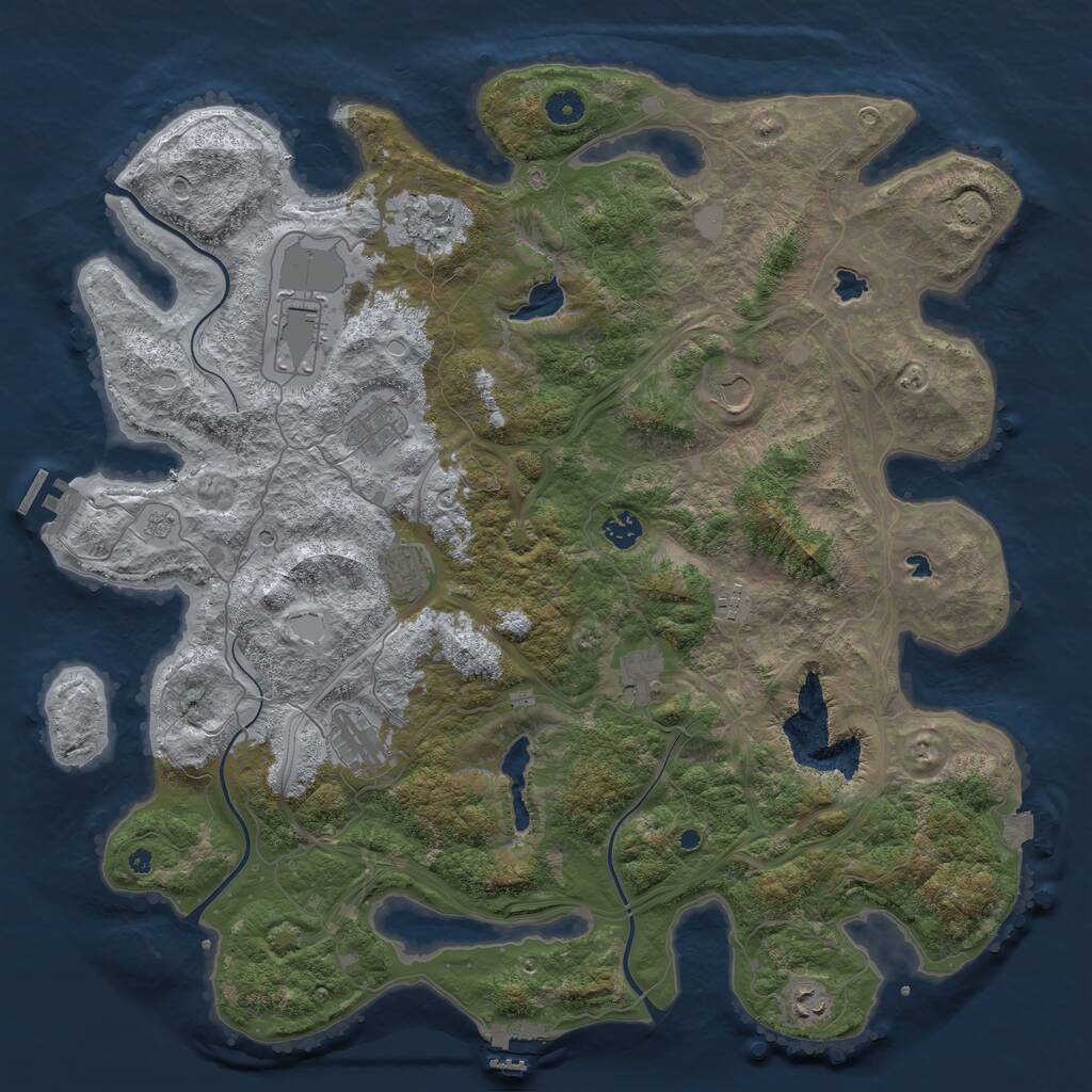 Rust Map: Procedural Map, Size: 4500, Seed: 1588710, 16 Monuments