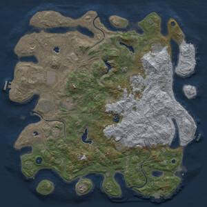 Thumbnail Rust Map: Procedural Map, Size: 4500, Seed: 715138568, 16 Monuments