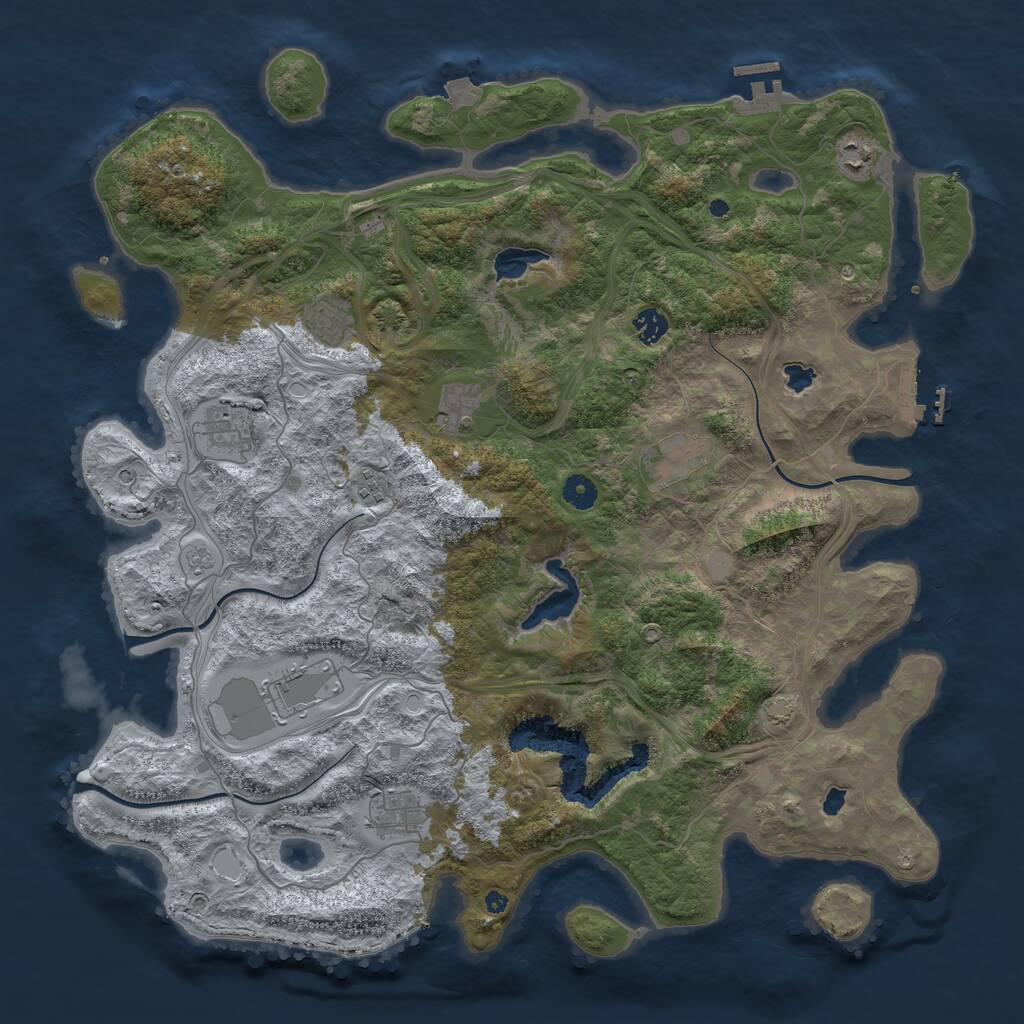 Rust Map: Procedural Map, Size: 4500, Seed: 659307306, 15 Monuments