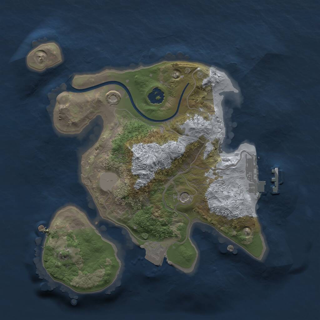 Rust Map: Procedural Map, Size: 2000, Seed: 1810534232, 3 Monuments