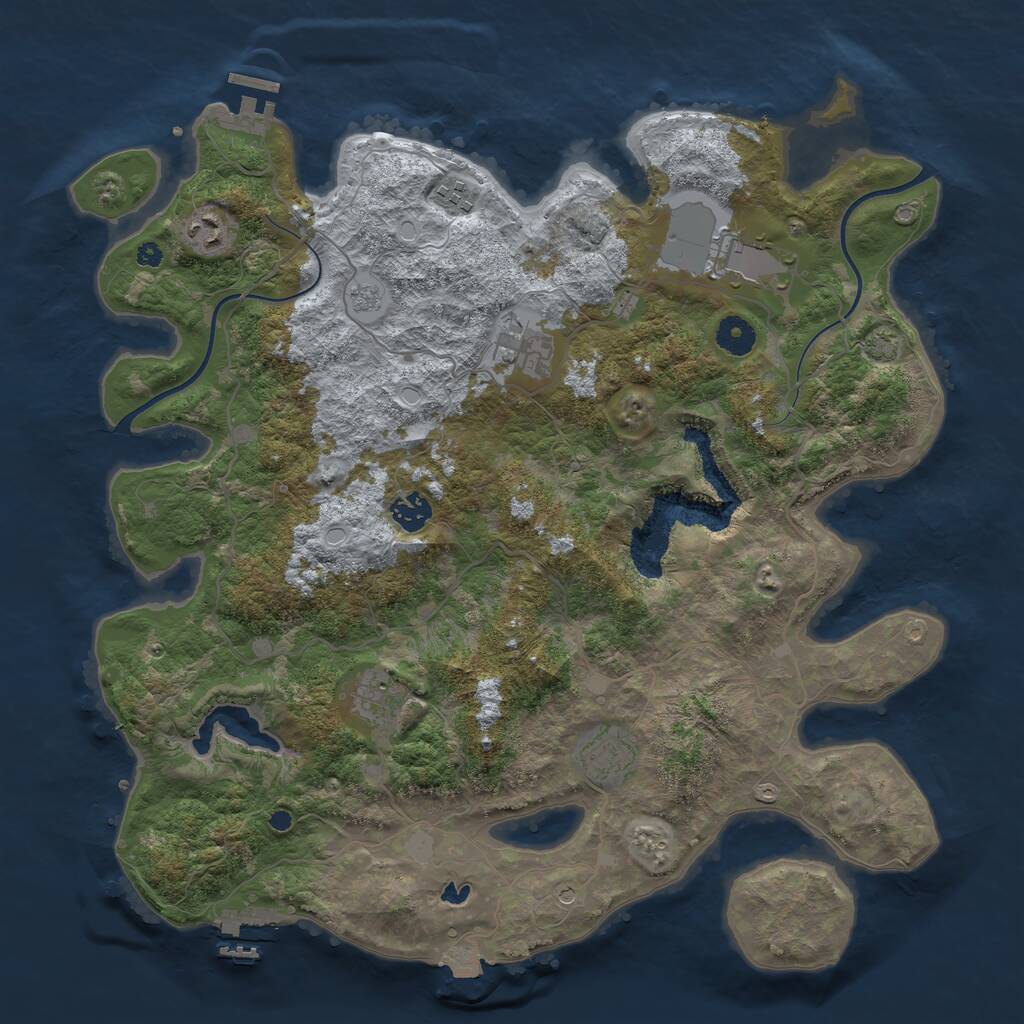 Rust Map: Procedural Map, Size: 4000, Seed: 1398864611, 13 Monuments