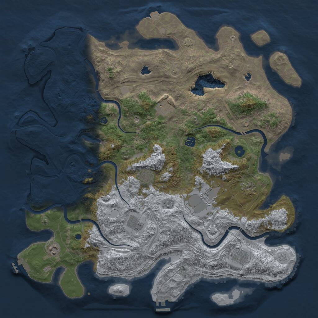 Rust Map: Procedural Map, Size: 4500, Seed: 733139485, 15 Monuments