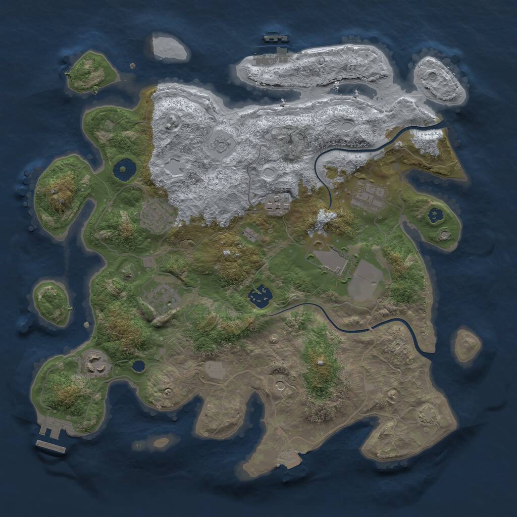 Rust Map: Procedural Map, Size: 3500, Seed: 5031996, 13 Monuments