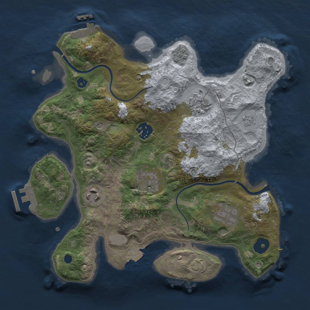 Rust Map: Procedural Map, Size: 3000, Seed: 15768, 12 Monuments