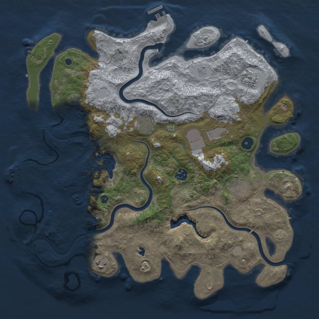 Rust Map: Procedural Map, Size: 4000, Seed: 846373, 13 Monuments