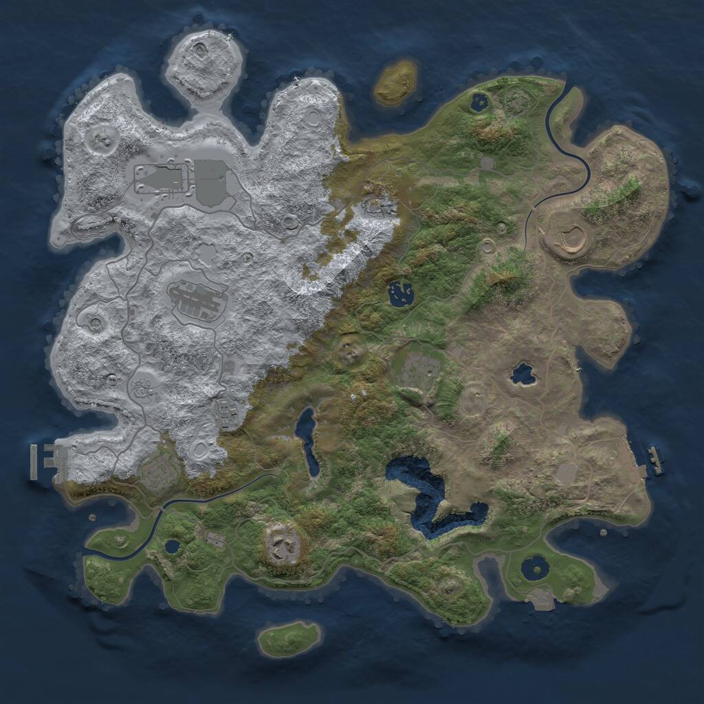 Rust Map: Procedural Map, Size: 4000, Seed: 334905991, 15 Monuments