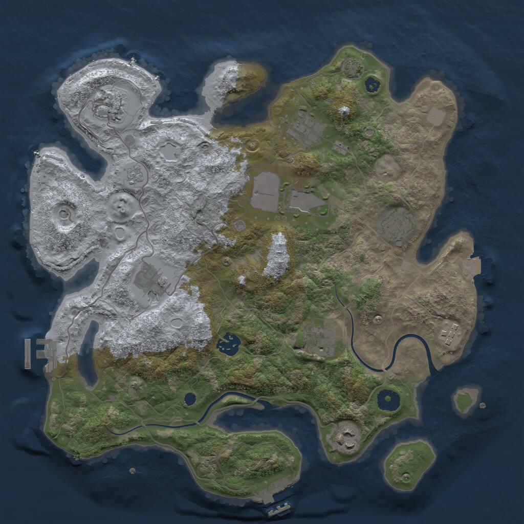 Rust Map: Procedural Map, Size: 3500, Seed: 27051999, 15 Monuments