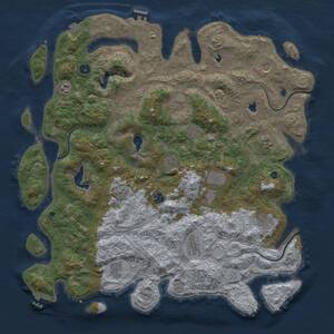 Thumbnail Rust Map: Procedural Map, Size: 4800, Seed: 910933887, 17 Monuments