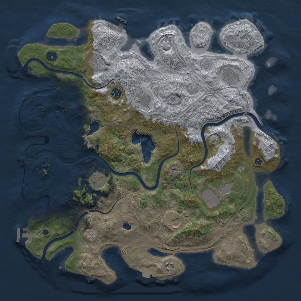 Rust Map: Procedural Map, Size: 4250, Seed: 5261852, 15 Monuments