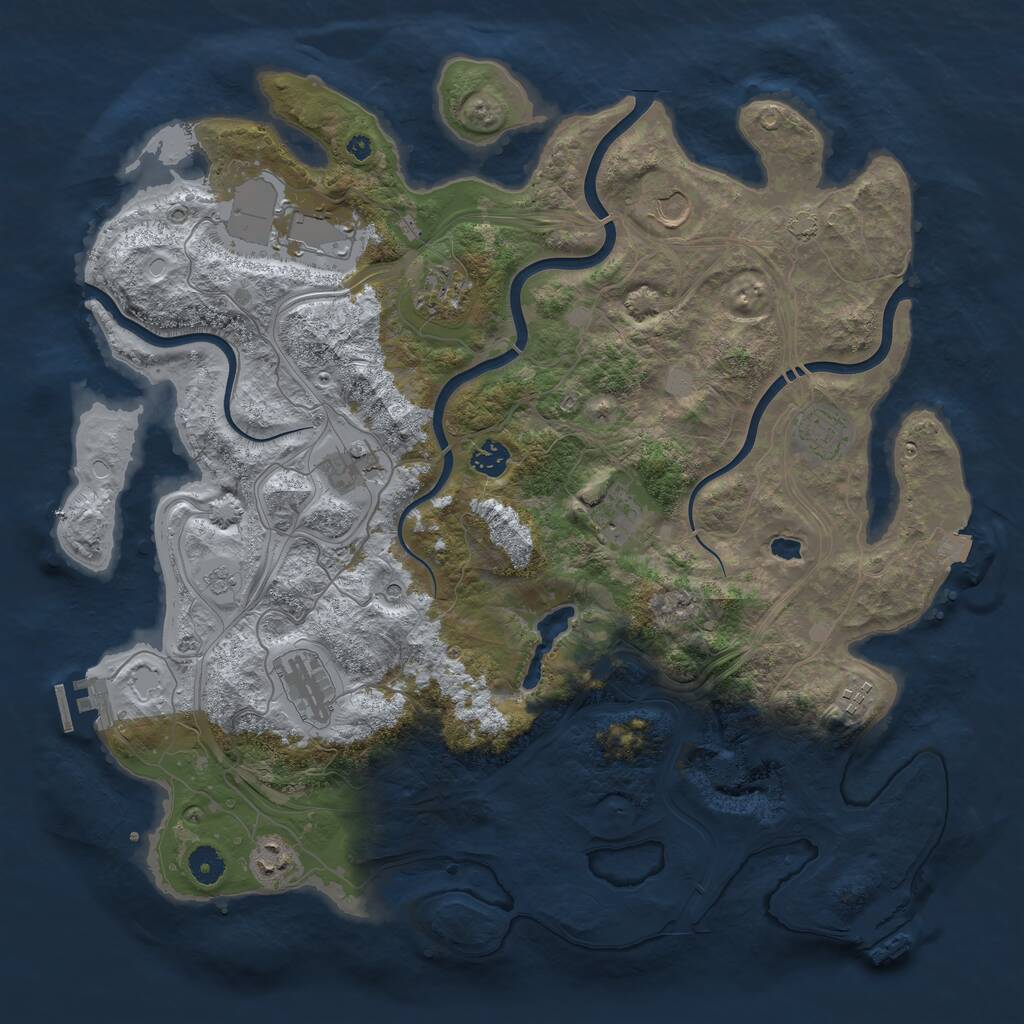 Rust Map: Procedural Map, Size: 4250, Seed: 753313257, 16 Monuments