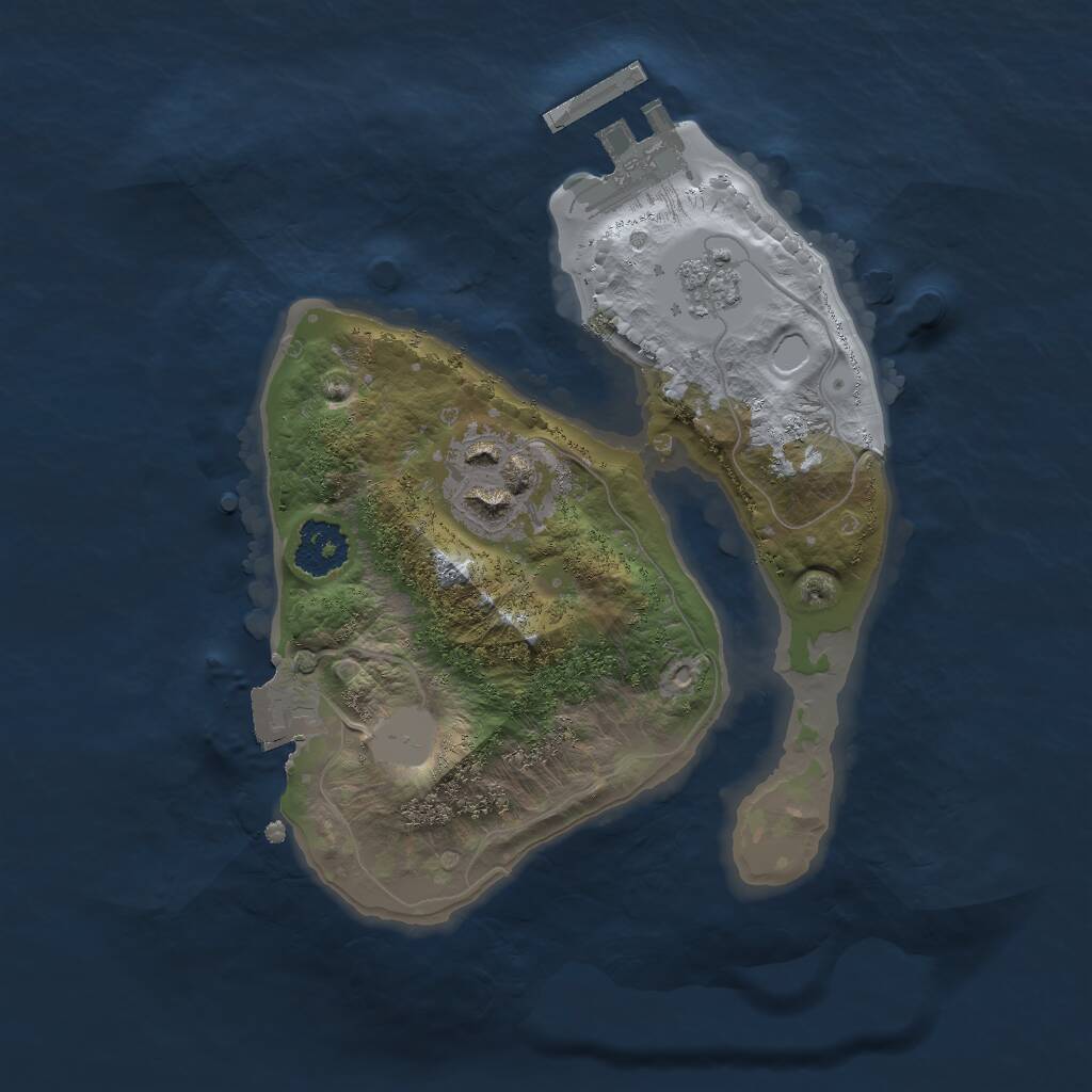 Rust Map: Procedural Map, Size: 2000, Seed: 6143258, 4 Monuments