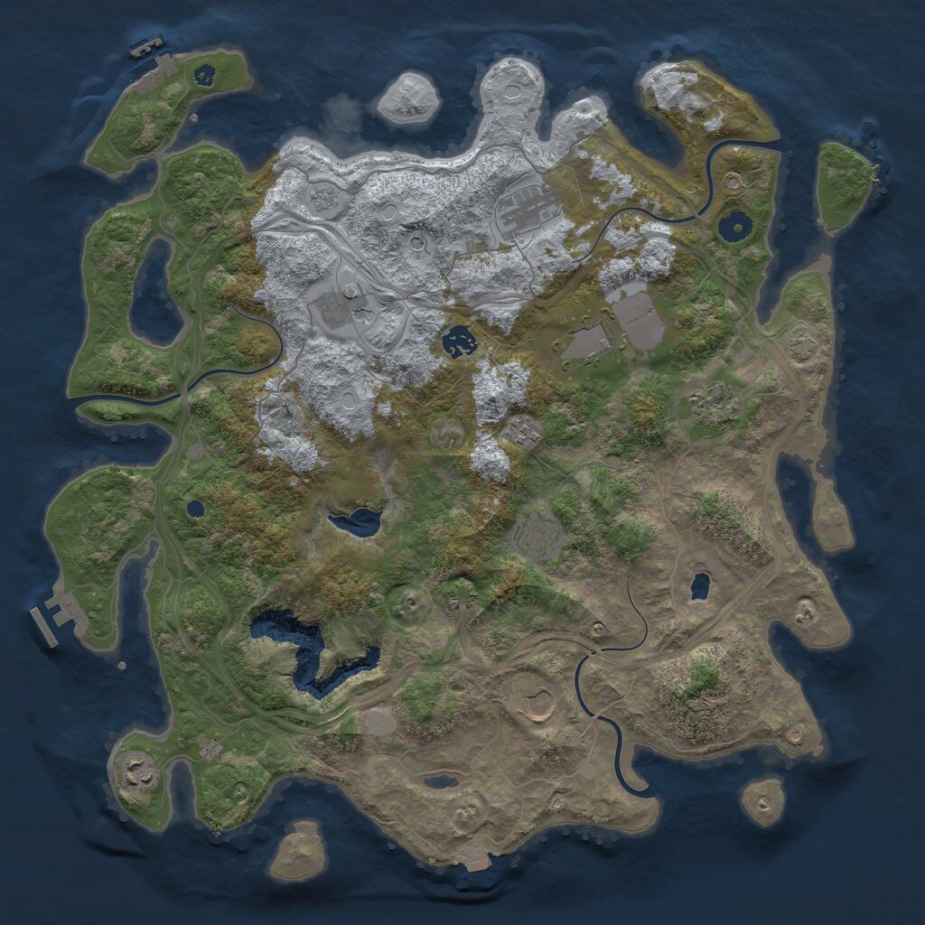 Rust Map: Procedural Map, Size: 4300, Seed: 1890045463, 15 Monuments