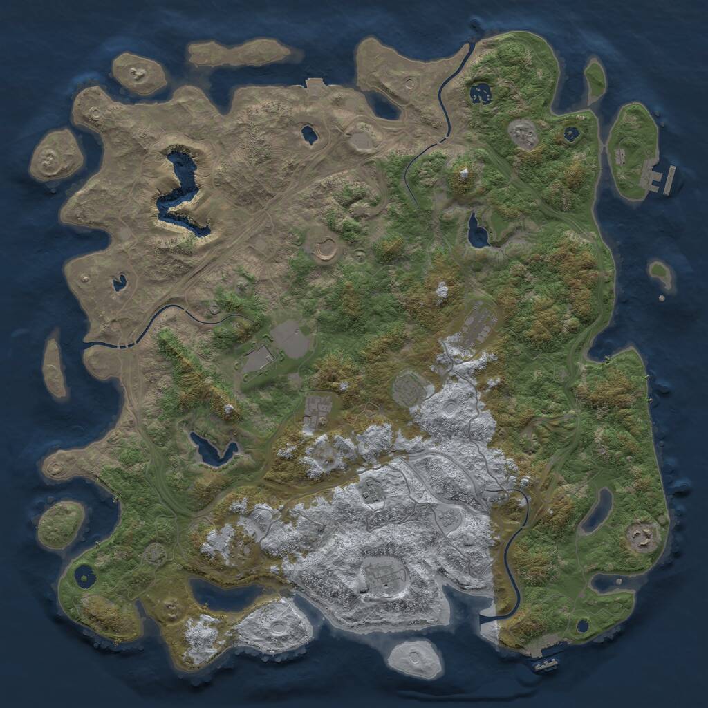 Rust Map: Procedural Map, Size: 4800, Seed: 629163497, 16 Monuments