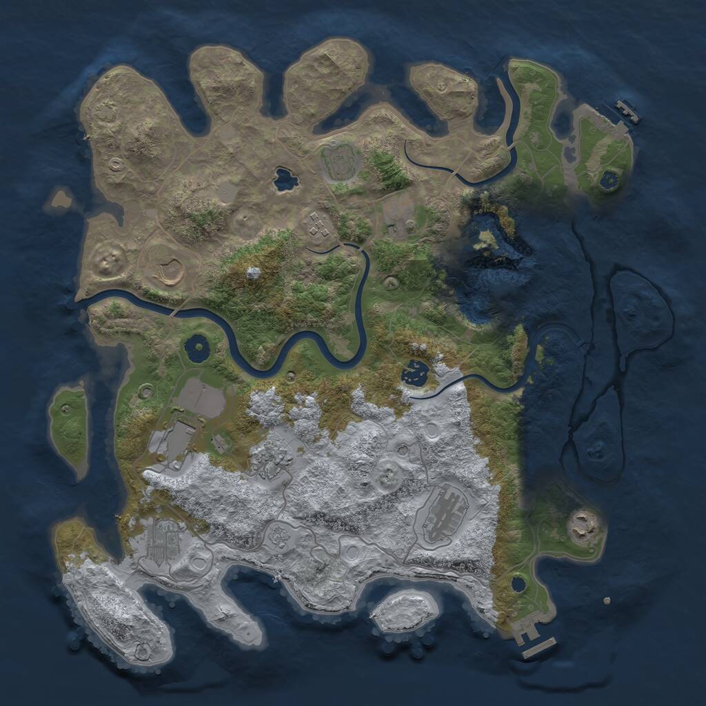 Rust Map: Procedural Map, Size: 4000, Seed: 1505541005, 16 Monuments