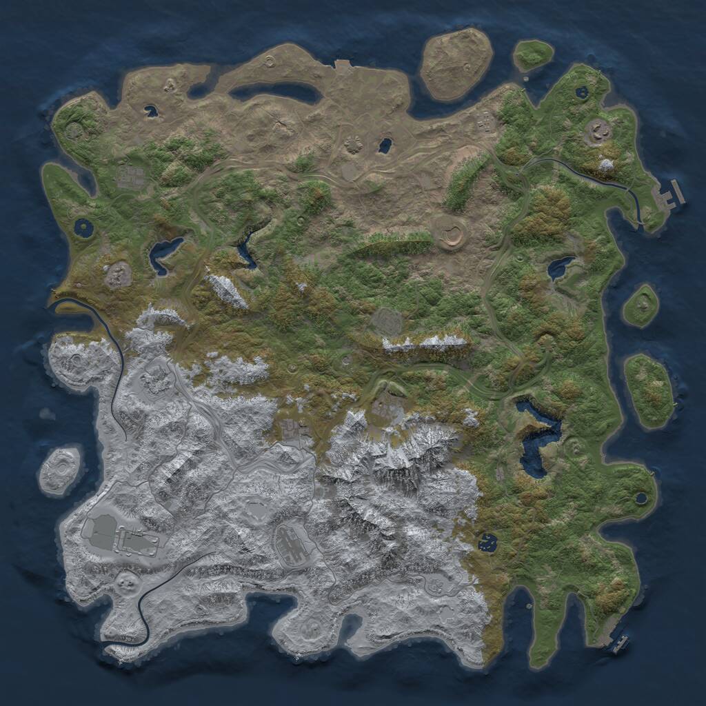 Rust Map: Procedural Map, Size: 5500, Seed: 5030341, 17 Monuments