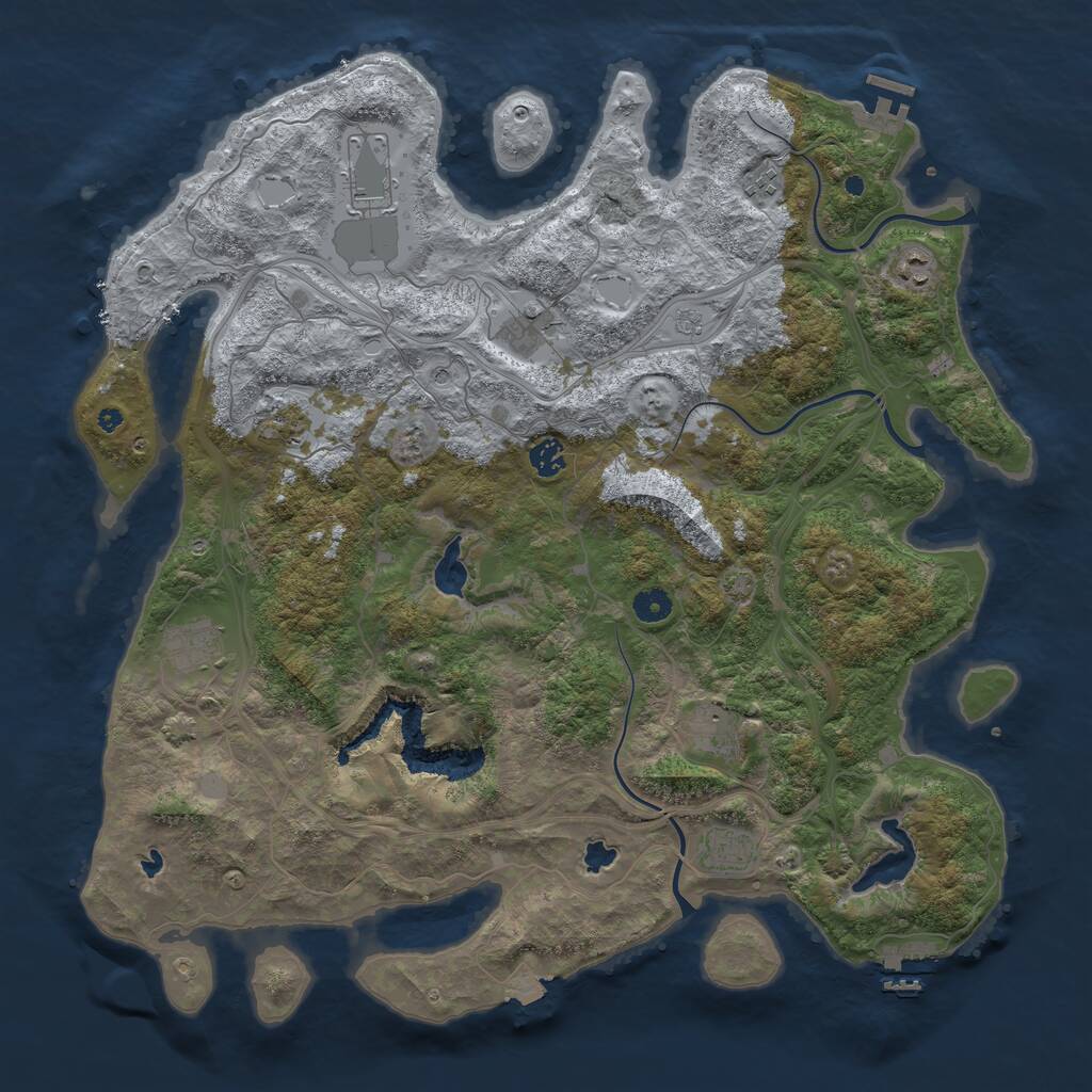 Rust Map: Procedural Map, Size: 4500, Seed: 133732, 15 Monuments