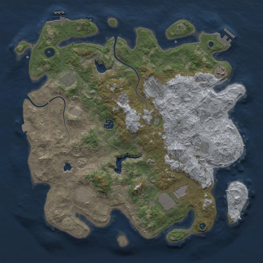 Rust Map: Procedural Map, Size: 4000, Seed: 198409313, 14 Monuments