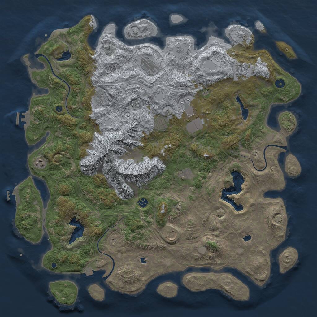 Rust Map: Procedural Map, Size: 5000, Seed: 174261026, 16 Monuments