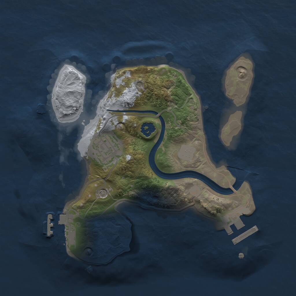 Rust Map: Procedural Map, Size: 2100, Seed: 50005, 5 Monuments