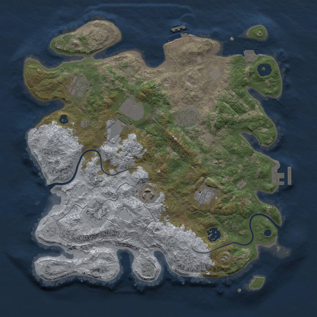Rust Map: Procedural Map, Size: 3500, Seed: 1902603839, 14 Monuments