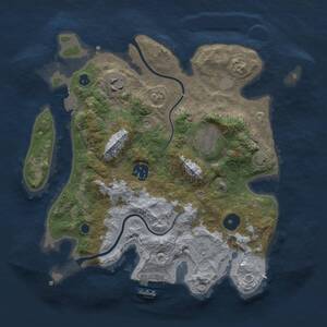 Thumbnail Rust Map: Procedural Map, Size: 3000, Seed: 14970, 8 Monuments
