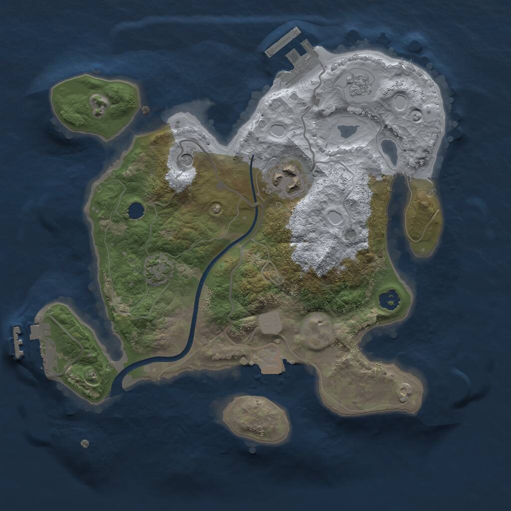 Rust Map: Procedural Map, Size: 2500, Seed: 58442658, 7 Monuments