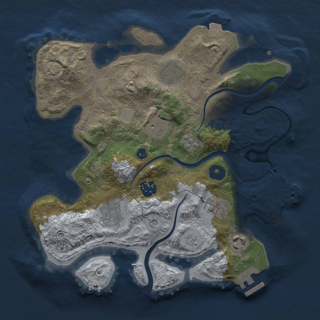 Rust Map: Procedural Map, Size: 3000, Seed: 490536099, 13 Monuments