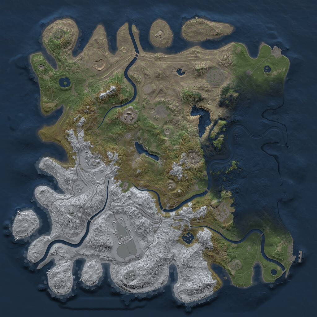 Rust Map: Procedural Map, Size: 4250, Seed: 1201489199, 15 Monuments