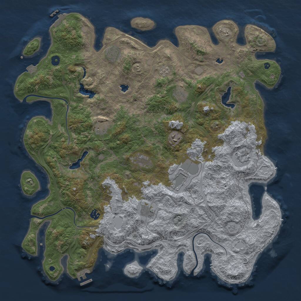 Rust Map: Procedural Map, Size: 4750, Seed: 447095912, 16 Monuments
