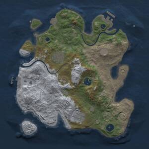 Thumbnail Rust Map: Procedural Map, Size: 3000, Seed: 698883, 9 Monuments