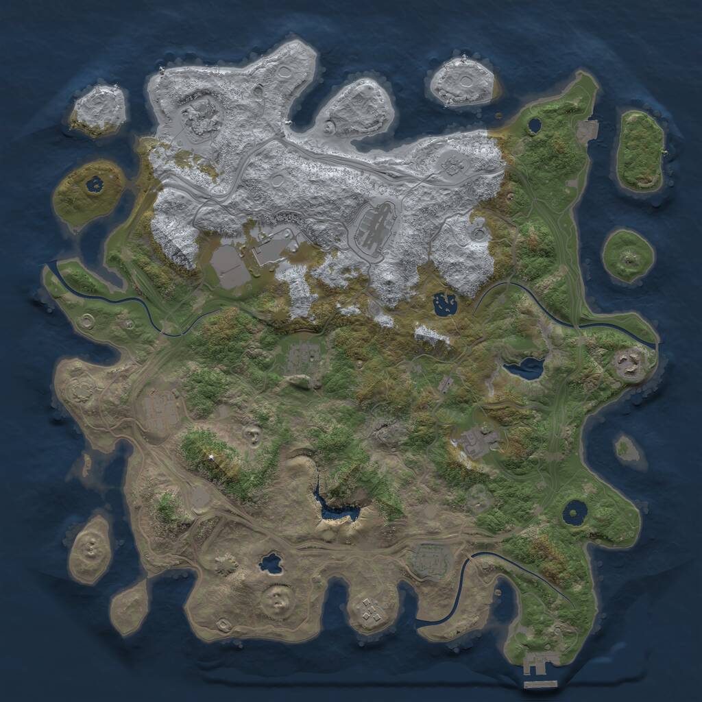 Rust Map: Procedural Map, Size: 4250, Seed: 410, 15 Monuments