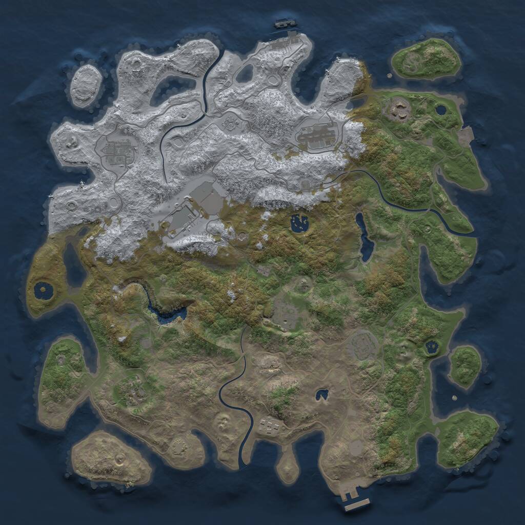 Rust Map: Procedural Map, Size: 4150, Seed: 1910917981, 15 Monuments