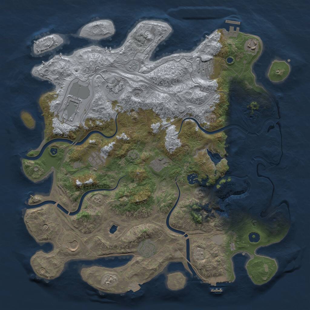 Rust Map: Procedural Map, Size: 4250, Seed: 2948572, 16 Monuments